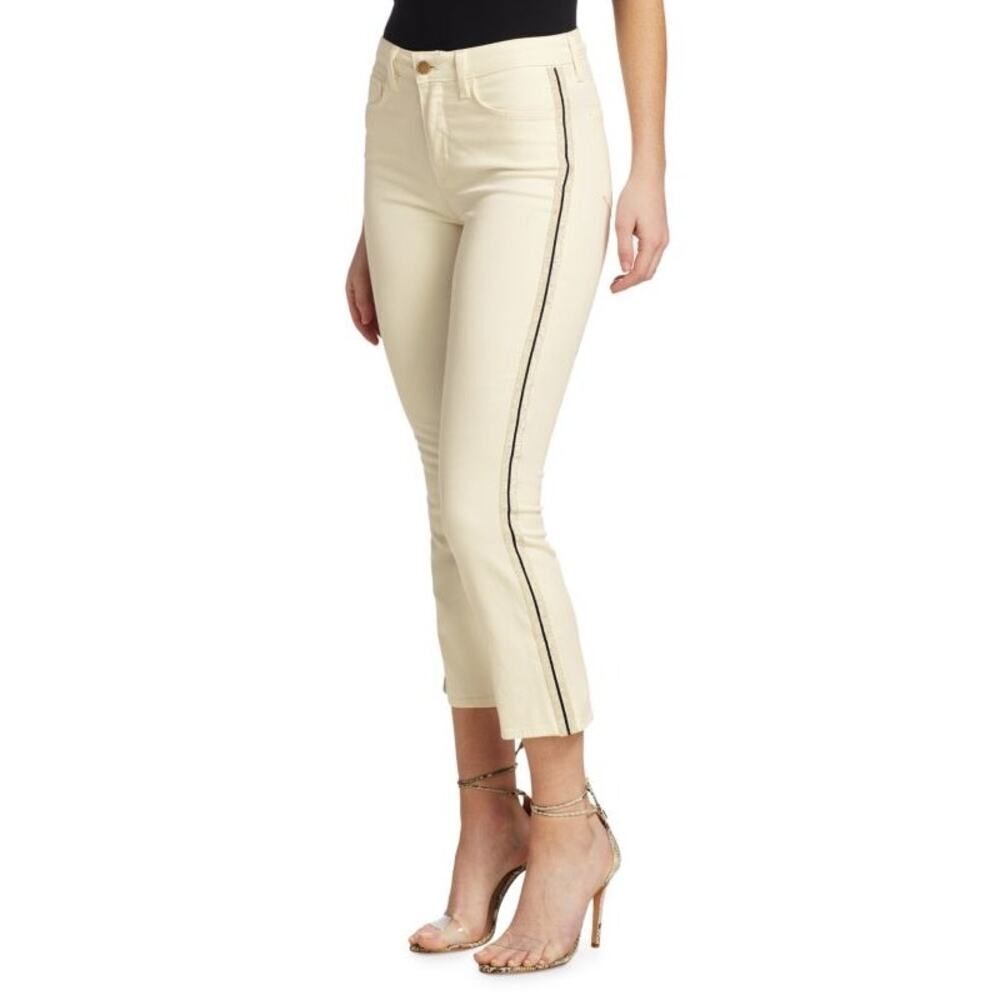 L'AGENCE Nadia Side-Tape Jeans Cream Women's Sz 25 NWT